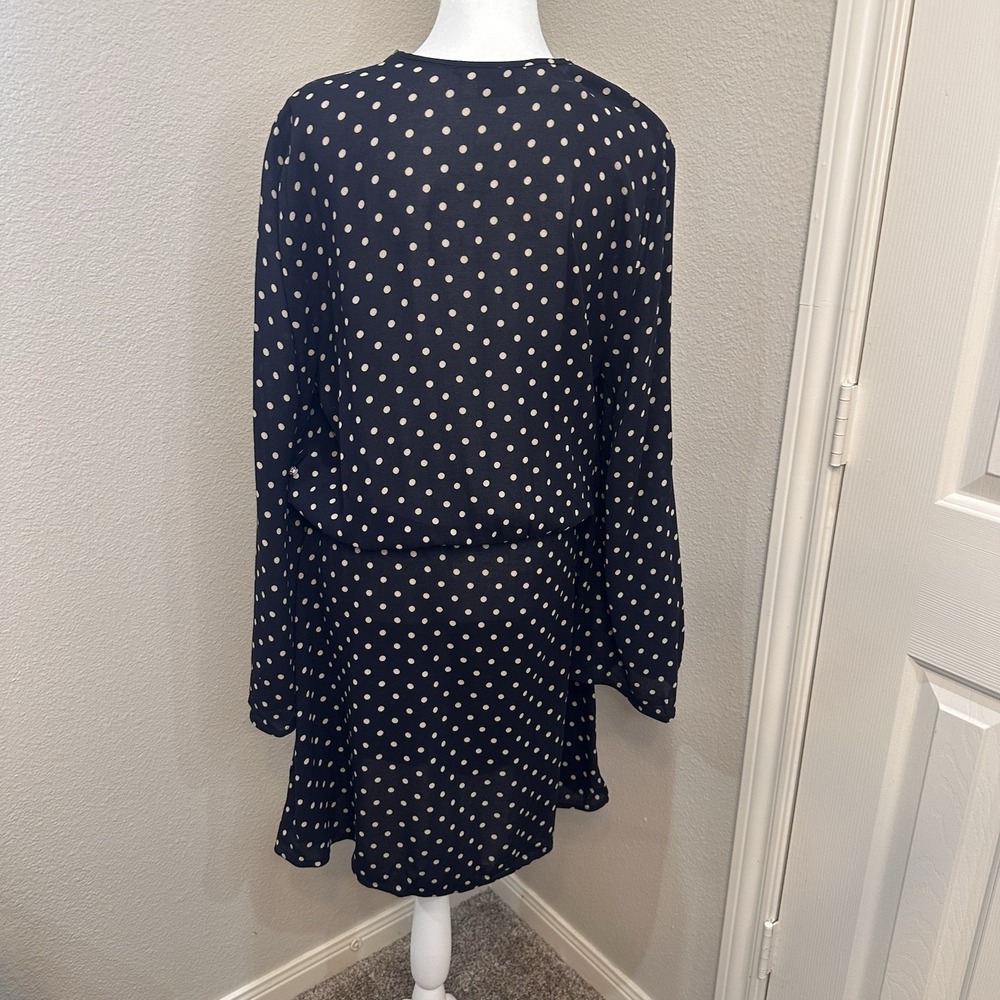 Zimmerman Black Mischief Polka Dot Crepe Dress Sheer Flared Sleeve Sz 3 US‎ 10 - Picture 7 of 12